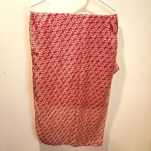 PRINTEMPS Red novelty Print 100% Silk lightweight scarf